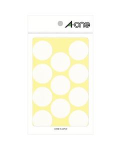 A-one (TM) ป้ายสีกลม 30 มม. Φ ขาว (รวม 14 ชิ้น)