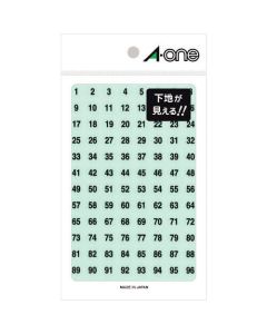 A-one(TM) ฟิล์มใสตัวเลขพิเศษ 9มม. สีดำ (รวม 400 แผ่น)