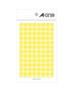 A-one ป้ายชื่อพิเศษทรงกลม 9 มม. Φ สีเหลืองเรืองแสง