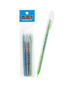 ปากกาลูกลื่น 0.5 มม. น้ำเงิน (แพ็ค3ด้าม) YOYA 1031