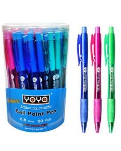 ปากกาลูกลื่น 0.5 มม. (แพ็ค50ด้าม) น้ำเงิน YOYA 1015