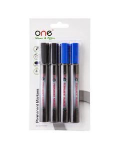 ปากกามาร์คเกอร์ คละสี (นง.ดำ) (แพ็ค4ด้าม) ONE PY231601