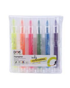 ปากกาเน้นข้อความ คละสี (แพ็ค6ด้าม) ONE G-0517T