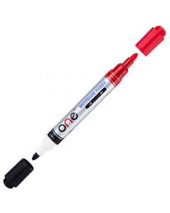 ปากกาไวท์บอร์ด 2 หัว ดำ-แดง ONE AH704