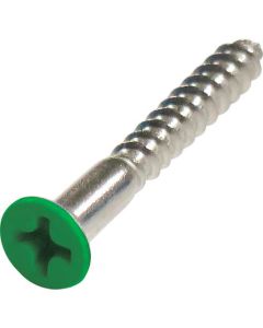 Stainless Coler Wood Flat Head Screw ชุดละ 16เส้น