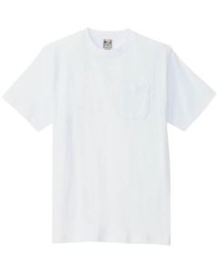 เสื้อยืดแขนสั้น (มีกระเป๋า) (unisex) ขาว M