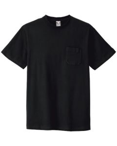 เสื้อยืดแขนสั้น (มีกระเป๋า) (unisex) สีดำ S