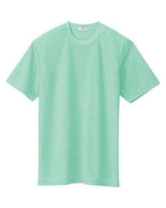 เสื้อยืดแขนสั้นดูดซับเหงื่อและแห้งเร็ว (เย็นสบาย) (ไม่มีกระเป๋า) (unisex) สีเขียวมิ้น SS