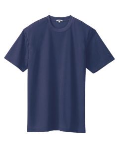 เสื้อยืดแขนสั้นดูดซับเหงื่อและแห้งเร็ว (เย็นสบาย) (ไม่มีกระเป๋า) (unisex) สีกรมท่า SS