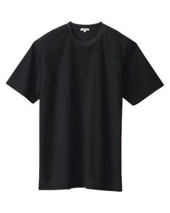 เสื้อยืดแขนสั้นดูดซับเหงื่อและแห้งเร็ว (เย็นสบาย) (ไม่มีกระเป๋า) (unisex) สีดำ LL