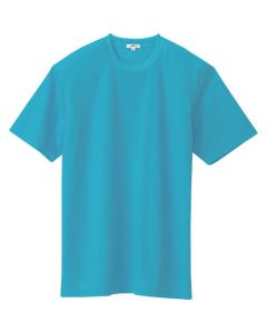 เสื้อยืดแขนสั้นดูดซับเหงื่อและแห้งเร็ว (เย็นสบาย) (ไม่มีกระเป๋า) (unisex) สีฟ้าคราม SS