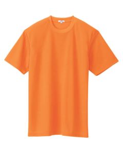 เสื้อยืดแขนสั้นดูดซับเหงื่อและแห้งเร็ว (เย็นสบาย) (ไม่มีกระเป๋า) (unisex) สีส้ม M