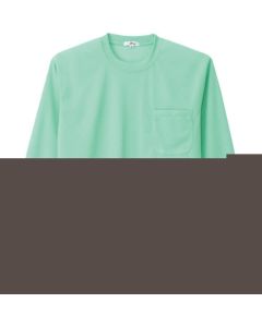 เสื้อยืดแขนยาวดูดซับเหงื่อและแห้งเร็ว (เย็นสบาย) (มีกระเป๋า) (unisex) เขียวมิ้นต์ M