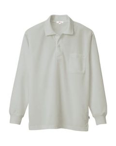 เสื้อโปโลแขนยาวดูดซับเหงื่อและแห้งเร็ว (unisex) สีเทา LL