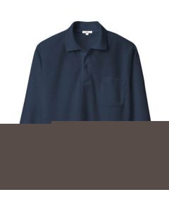 เสื้อโปโลแขนยาวดูดซับเหงื่อและแห้งเร็ว (unisex) สีกรมท่า L