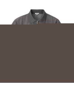 ซับเหงื่อและแห้งเร็ว (เย็นสบาย) เสื้อโปโลแขนสั้นมีซิป (unisex) สีเทาถ่าน 3L