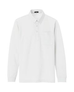 ซับเหงื่อและแห้งเร็ว (เย็นสบาย) เสื้อโปโลแขนยาวติดกระดุม (unisex) สีขาว 11