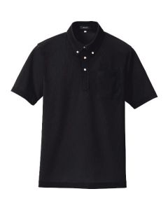 ดูดซับเหงื่อและแห้งเร็ว (เย็นสบาย) เสื้อโปโลแขนสั้นติดกระดุม (unisex) สีดำ 9