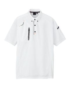 เสื้อโปโลแขนสั้นติดกระดุม (unisex) สีขาว LL