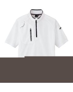 เสื้อซิปครึ่งแขนสั้น (unisex) สีขาว SS