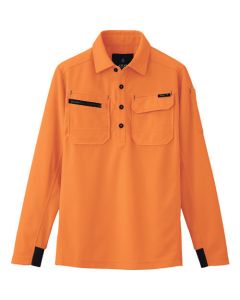 เสื้อโปโลแขนยาว (unisex) สีส้ม 4L