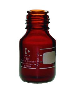 ขวดฝาเกลียวทนความร้อน สีน้ำตาลแดง เฉพาะขวด ขนาด 25 มล. บรรจุ 10 ขวด