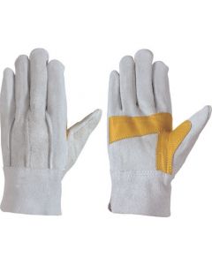 ถุงมือหนังวัว ตะเข็บนอก มีแถบสีเงิน เชือก 3 เส้น 107AP