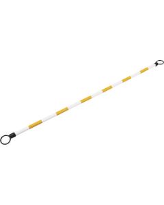 กรวยลายเสือ สีขาว/เหลือง กรวย E (ใหญ่) 34mmΦ x 2m ชนิดสะท้อนแสง ทำจากเรซิ่น ABS
