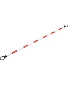 กรวยลายเสือ สีขาว/แดง กรวย F (ใหญ่) 34 มม. Φ x 2 ม. ชนิดสะท้อนแสง ทำจากเรซิ่น ABS