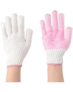 Pink Polyvinyl Chloride Dottedpolyester Knitted Glove For Women 10ชุด