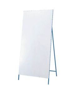 ป้ายก่อสร้างขาวล้วน-8เหล็กยืนฟรี1200x800มม