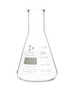 ขวดรูปทรงกรวย Erlenmeyer ผนังหนาพิเศษ ปากแคบ ขนาด 250 มล. บรรจุ 10 ชิ้น