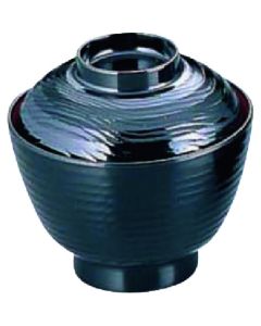 ชามกลมขนาดเล็กทำจากเมลามีนลายไม้ สีดำด้านในสีแดง รุ่น 758F-BR (เฉพาะฝาปิด)