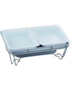 ชุดอุ่นอาหาร (Chafing dish) แบบ MF 2 ช่อง ขนาด 1/2