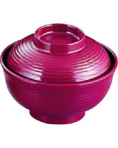 ชามเมลามีนลายไม้ สีแดงเข้มด้านใน รุ่น 760F-TB พร้อมฝาปิด