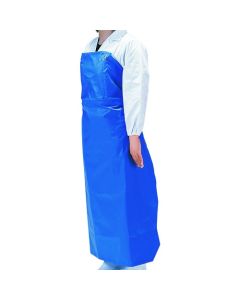 ผ้ากันเปื้อนแบบติดกระดุมครั้งเดียว รุ่น W-100 สีน้ำเงิน