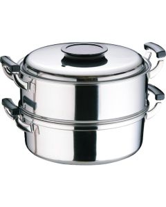 หม้อนึ่งกลม PE 18-0 ขนาด 29 ซม. 2 ชั้น