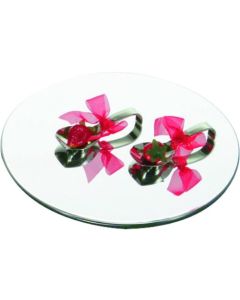 ถาดบุฟเฟ่ต์อะคริลิคทรงกลมพร้อมกระจกเงา รุ่น M0067 ไซส์ L