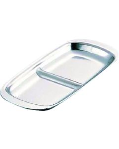 ถาดใส่เครื่องปรุงขนาดเล็ก 18-8 (2 ช่อง) - ไม่มีหูหิ้ว