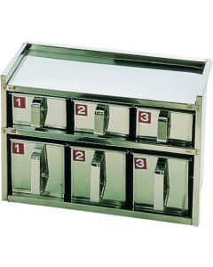 SA18-8 กล่องเก็บเครื่องเทศแบบดึงออกได้ เชื่อมประกอบ 2 ชั้น 6 ช่อง
