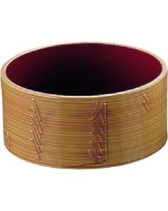 ตะกร้าสำหรับนึ่งอาหารทนความร้อน ทำจากไม้สีขาว ด้านในสีแดง รุ่น HPM-101M3 (พร้อมถาดรองน้ำ)