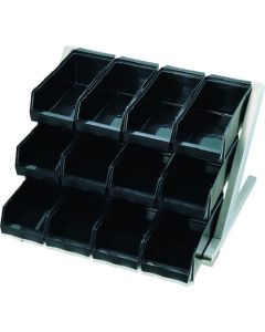 กล่องจัดระเบียบ SA18-8 รุ่นดีลักซ์ 3 ชั้น 4 ช่อง (12 ช่อง) สีดำ