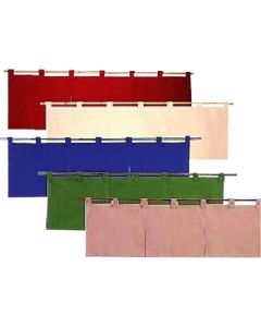 ผ้าม่านโนเรนครึ่งผืน ผ้าฝ้ายผสมลินินเรียบๆ รหัส 001-01 สีน้ำเงินเข้ม