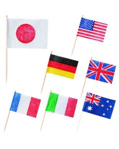ธงสำหรับเสิร์ฟอาหารกลางวัน - ธงชาตินานาชาติ (200 ชิ้น)