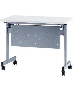 โต๊ะพับซ้อนได้ (พร้อมแผงด้านข้าง) ขนาด 1200 x 450 มม. สีหน้าโต๊ะ: สีขาว