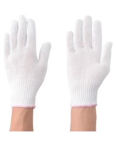 100% White Cotton Knitted Work Glove For Women 10ชุด