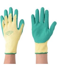 Green Natural Rubber Palm Coated Glove. Pack Of 3 Pairs. L 1ชุด