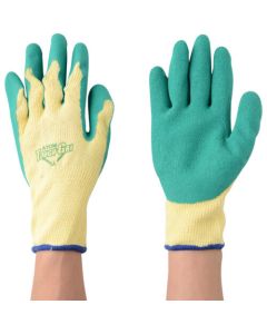 Green Natural Rubber Palm Coated Glove. Pack Of 3 Pairs. XL ชุดละ 3ชุด