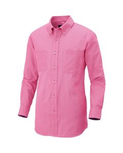 เสื้อเชิ้ตแขนยาวติดกระดุม (ผ้าลูกฟูก) ( unisex) - สีแดง - ไซส์ LL