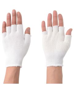 Polyvinyl Chloride Dotted 100% Cotton Knitted Fingerless Glove 10ชุด